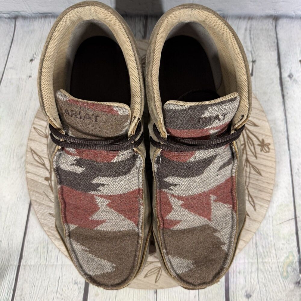 Ariat Spitfire Chukka Boots Women Size 10.5 EE Brown Lace Aztec Leather Shoes